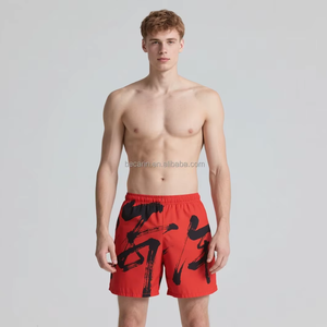 Pantaloncini da spiaggia da <span class=keywords><strong>uomo</strong></span> personalizzati stile <span class=keywords><strong>rosso</strong></span> calligrafia produttore all'ingrosso <span class=keywords><strong>costume</strong></span> da bagno stampa Logo costumi da bagno pantaloncini da <span class=keywords><strong>uomo</strong></span> ad asciugatura rapida <span class=keywords><strong>costume</strong></span> da bagno - Product Image 1