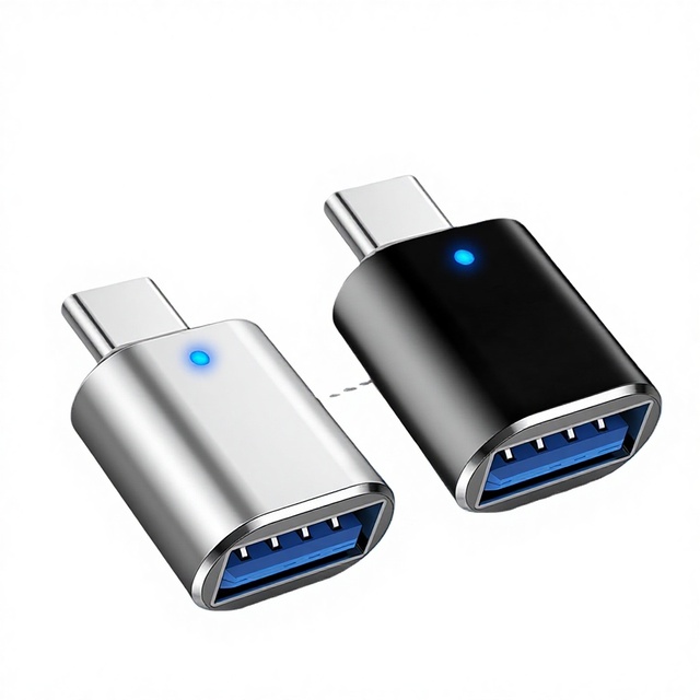 High Speed Type-C to USB 3.0 Adapter with LED Light Portable OTG Converter for Phone Laptop Model 58