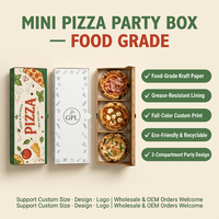 Boîte à pizza personnalisée pour mini-pizza, 3 compartiments, en papier kraft, boîte à pizza de qualité alimentaire, emballage à emporter avec impression de logo