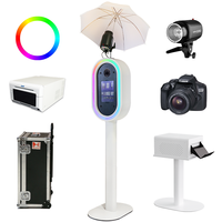 Coque ovale de haute qualité pour iPad, façade noire, machine photobooth blanche avec télécommande pour la location événementielle