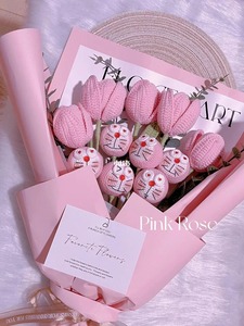 Nuove <span class=keywords><strong>Idee</strong></span> Prodotto 2023: Bouquet di <span class=keywords><strong>Fiori</strong></span> all'Uncinetto, Tulipani Finti Lavorati a Maglia, Composizioni Floreali per Decorazioni Casa, Ufficio e Matrimoni - Product Image 5