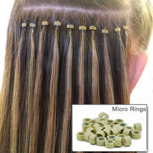 500 pièces par bouteille 5030 aluminium Silicone <span class=keywords><strong>Micro</strong></span> perles pour I Tip cheveux et Silicone <span class=keywords><strong>Micro</strong></span> anneau boucle outil d'extensions de cheveux - Product Image 5