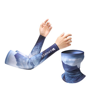 Nouveau bras manches masque ensemble couverture course Protection UV baseball visage bouclier flex bras manches sport cyclisme bras manches - Product Image 2