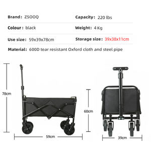 Abnehmbarer Zusammenklappbarer Faltbarer Bollerwagen für Strand und Outdoor, Tragbarer Camping-Trolley, Robuster Wagen mit Großer Kapazität - Product Image 4