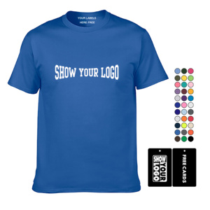 20 pezzi etichette di dimensioni miste per ordine minimo <span class=keywords><strong>stampano</strong></span> e appendono etichette 100% t-shirt personalizzata in cotone americano con logo aziendale - Product Image 1