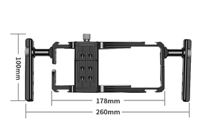 Cage de téléphone portable universelle Video Rig avec poignées latérales Smartphone Handheld Gimbals Video Recording Phone Holder - Product Image 5