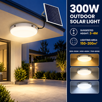 Lampu Gantung Tenaga Surya 300W dengan Timer Remote Dusk to Dawn untuk Penerangan Luar Ruangan Gazebo, Halaman, dan Kanopi dengan Panel Mono