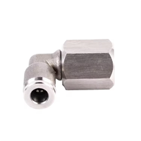 Raccord femelle en laiton Tube de tuyau d'air connecteur rapide raccord de tuyau en acier inoxydable une touche PLF coude à 90 degrés 1/2 "3/4" 8mm