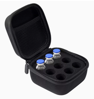 Étui médical portable tout-en-un OEM compatible avec les flacons réglables de 3 ml/5 ml/10 ml - Organisateur de voyage à 9 compartiments pour flacons de peptides