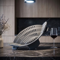 Passoire pliable durable résistante à la chaleur, compatible lave-vaisselle, avec clip pour casseroles et bols, ustensile de cuisine flexible et pratique