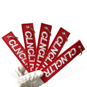 Porte-clés brodé double face personnalisé avec anneau tissé, idéal pour cadeaux, de type Jet Tag, directement de l'usine - Product Image 3