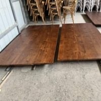 Table de salle à manger rustique en bois massif avec pieds détachables, style antique, pour mariage en extérieur, hôtel de campagne et bar à domicile