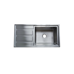 Évier de cuisine moderne à une cuvette en acier inoxydable style ferme avec brosse à égouttoir pour les grands espaces de cuisine - Product Image 6