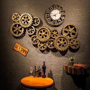 Décorations murales industrielles en forme d'engrenages, suspension <span class=keywords><strong>murale</strong></span> tridimensionnelle pour bar, pendentif mural créatif rétro en forme d'engrenages - Product Image 4