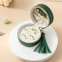 Boîte de rangement à bijoux en PU avec fermeture éclair, organisateur d'accessoires portable créatif multi-couches pour colliers et boucles d'oreilles - Style décontracté