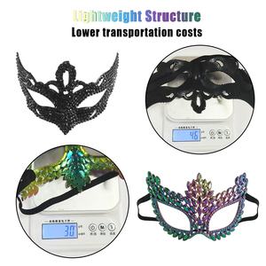 מסכת מסכות מפוארת משובצת אבני חן, זירקון וקריסטל PVC בצבע אחד, תחפושת קוספליי למסיבת ליל כל הקדושים למבוגרים - Product Image 4