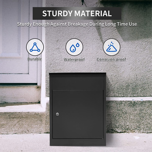 Steel Outdoor <strong>Post</strong> Mailbox Anti-rust Free Standing Waterproof <strong>Wall</strong> Mount Small Letter <strong>Box</strong> - Product Image 4