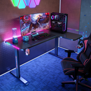 YZ L-shape <strong>Foldable</strong> Gaming <strong>Desk</strong> with LED Modern Metal Design for <strong>Small</strong> Office/Home Use - Product Image 1