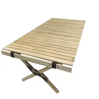 Table de pique-nique basse Portable, table de pique-nique pliante en bambou de 4 pieds pour le Camping, le vin et le barbecue