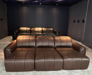 लक्जरी वास्तविक चमड़े का रिमोट कंट्रोल विस्तारित सोफा सेट लिविंग रूम विला सोफा बिस्तर के लिए इलेक्ट्रिक एक्सपेंडेबल रिमोट कंट्रोल - Product Image 2