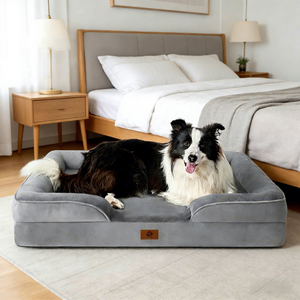 Cama Ortopédica de Espuma Viscoelástica <span class=keywords><strong>para</strong></span> <span class=keywords><strong>Perros</strong></span> Grandes, Estilo Sofá, con Almohada Acolchada, <span class=keywords><strong>para</strong></span> un Sueño Profundo - Product Image 4