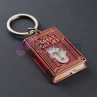 Conception libre 2D 3D émail dur doux Mini livre photo forme porte-clés