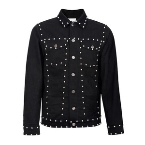 Chaquetas Vaqueras <span class=keywords><strong>con</strong></span> Estampado <span class=keywords><strong>de</strong></span> Arcoíris al por Mayor, Chaqueta Vaquera <span class=keywords><strong>de</strong></span> Motociclista <span class=keywords><strong>con</strong></span> Tachuelas Estilo Punk para Hombre - Product Image 1
