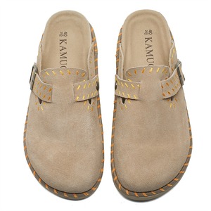 Imported cow suede handcrafted thick-soled shoes suitable for both men women fashionable soft-soled platform <b>slippers</b> round toe - Product Image 5