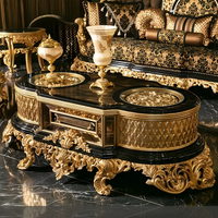 Canapé combiné en bois massif sculpté de luxe européen, tissu doré, style palais, mobilier de salon, ensemble de canapés en bois pour villas françaises