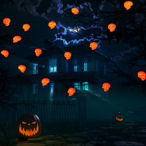 New Halloween trang trí kiểm soát tuyến tính pin ánh sáng với hộp sọ Trắng giáng sinh trang trí ánh sáng cho Halloween Gothic - Product Image 5