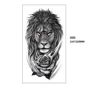 Tatouages temporaires noirs pour le haut du <span class=keywords><strong>bras</strong></span>, <span class=keywords><strong>Lion</strong></span>, Tigre, Serpent, Hibou, autocollants de <span class=keywords><strong>tatouage</strong></span> factices imperméables, autocollants d'art corporel longue durée pour hommes - Product Image 1