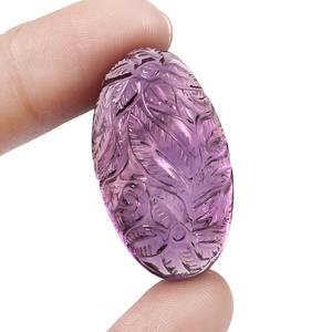 พลอย zajara 34x20มม. สำหรับแกะสลักพลอยอเมทิสต์ธรรมชาติทำด้วยมืออัญมณีทรงวงรีสีม่วงตัดเป็นรูปวงรี - Product Image 1