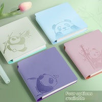 Carnet de notes portable mini format mignon Panda avec couverture en cuir, 100 pages intérieures, couleurs vives, idéal comme cadeau