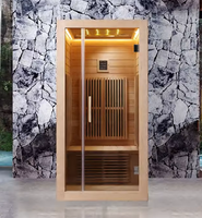 Luxuriöse Einzelpersonen-Infrarot-Saunakabine für den Innenbereich, Mini-Holzsauna für Zuhause, Entgiftungs-Trockenwärme-Saunakabine, unterstützt OEM und individuelles Logo