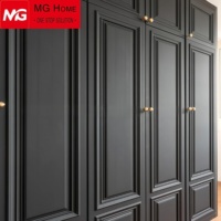 Armoires grises prêtes à assembler, armoire en bois massif, porte coulissante, armoire de chambre à coucher