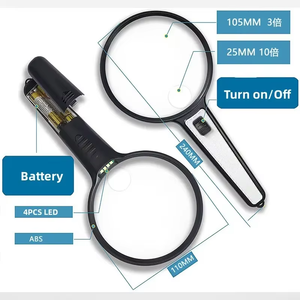 Lupa de Mano Acrílica con Luz, Lente de 3X 138mm para Personas Mayores, Lectura, Inspección de Monedas, Joyería, Degeneración <span class=keywords><strong>Macular</strong></span> - Product Image 2
