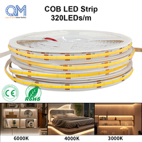Iluminación LED Lineal, Tira de LED COB de Longitud Personalizada, 2700K Blanco Cálido, Tira de LED COB para Decoración de Interiores