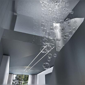 Luminaires suspendus créatifs pour salon, décoration artistique minimaliste, long <span class=keywords><strong>luminaire</strong></span> suspendu en verre, lustre LED 10000 - Product Image 5