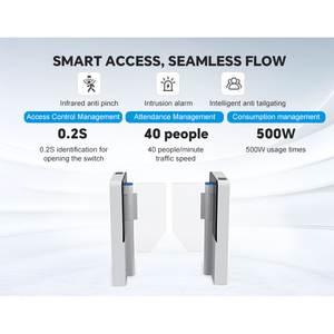 بوابة دوارة أوتوماتيكية من ACS مع نظام التعرف على الوجه ومانع التسلل للتحكم في الدخول للشخصيات الهامة في الشركات، بوابة سريعة من الفولاذ المقاوم للصدأ عالي الجودة - Product Image 4