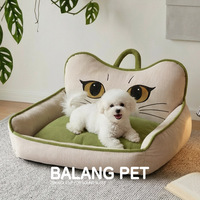 Lit pour chien et chat Phoenix-eye toutes saisons en coton PP, nid douillet pour animaux de compagnie, canapé avec coussin amovible, épaissi, portable, chaud, petit/moyen