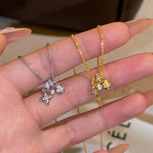 Collar de Plata de Ley S925 con Dije de Trébol de Cuatro Hojas y Cadena <span class=keywords><strong>Chopin</strong></span> para Mujer - Product Image 3