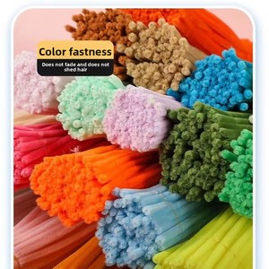 Limpiapipas de felpa de 8 mm de grosor, hechos a mano, con varillas de colores retorcidas, barras coloridas ensambladas al azar, material DIY - Product Image 2