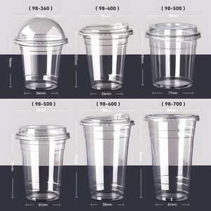Gobelets en plastique transparent jetables pour thé au lait, vente en gros, pour cafés à emporter, avec couvercles et logo personnalisé, OEM/ODM disponible - Product Image 6