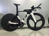 Vélo de route TT entièrement en carbone 700C, transmission électronique sans fil 24 vitesses, roues avant à 3 rayons, freins à disque arrière, axe traversant T47, triathlon