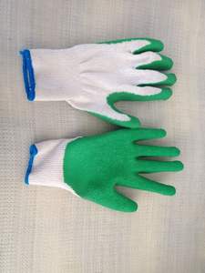 Gants de protection individuelle tricotés en coton blanc enduit de latex uni en caoutchouc de haute qualité - Product Image 4