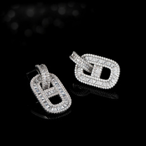 MUYU Geometric Stud Earrings 925 Silver Prong Setting Party Fashion Jewelry - Product Image 2