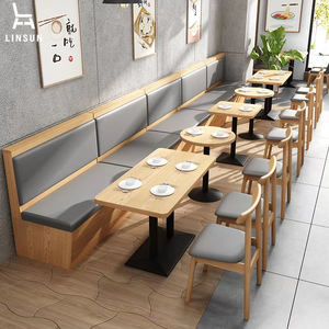 Ensemble <span class=keywords><strong>de</strong></span> table et <span class=keywords><strong>de</strong></span> chaises <span class=keywords><strong>de</strong></span> restaurant en bois durable moderne avec tiroirs <span class=keywords><strong>de</strong></span> rangement pour usage commercial ST017 - Product Image 3