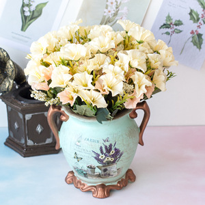 Ramo de 15 flores artificiales de gloria de la mañana europea para decoración del hogar y accesorios para fotografía - Product Image 1