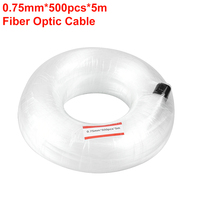 Câble en Fiber optique de 0.75mm x 500 pièces x 5M pour tout type de moteur de lumière LED, effet ciel étoilé à faire soi-même