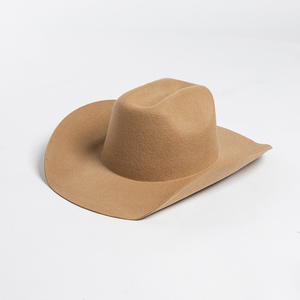 Topi Koboi Gaya Ridge, Topi Fedora Vintage Barat, 100% Wol Felt, Wanita, Chapeau Klasik, Topi Jazz Cekung Hangat dengan Ikat Topi - Product Image 5